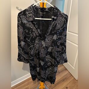 Style & Co. Black and Gray Patterned Dress